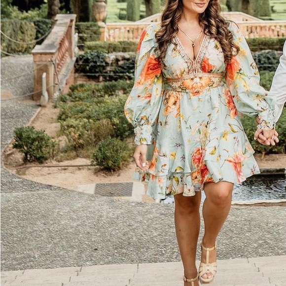 Camilla V-neck Floral Button Mini - Picture 2 of 3